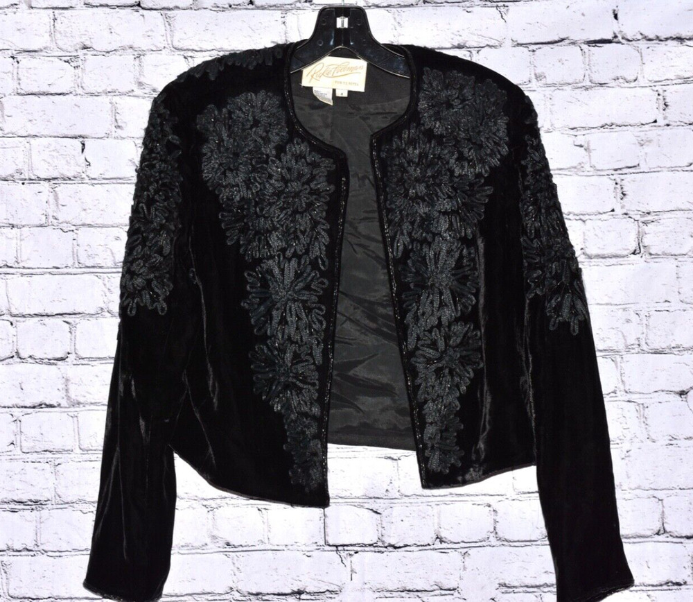 Rickie Freeman T.J Nites Women's Embroidered Beaded Matador Style Bolero Jacket